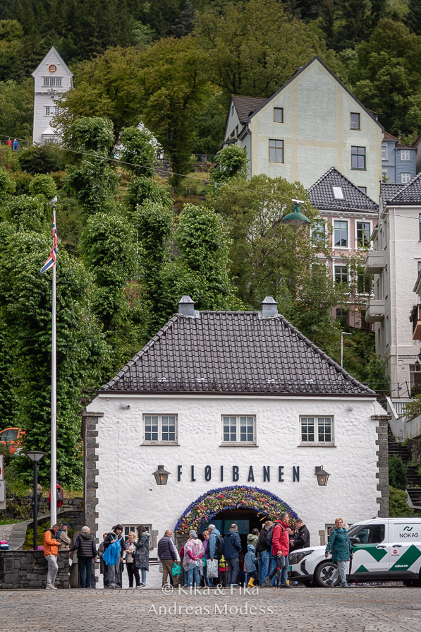 Entré till Fløibanen i Bergen, Norge